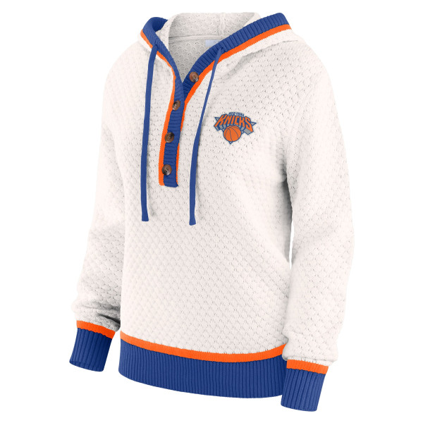 Женская Толстовка New York Knicks WEAR by Erin Andrews Cream Plus Size Sweater