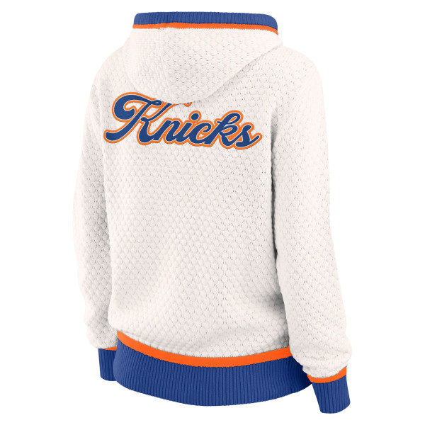 Женская Толстовка New York Knicks WEAR by Erin Andrews Cream Plus Size Sweater