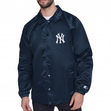 New York Yankees Starter Navy Retro Logo Raglan Coaches Full-Snap Jacket