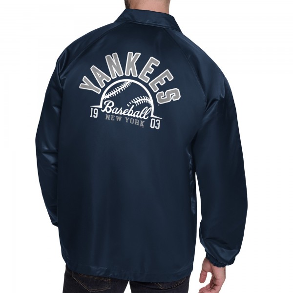 New York Yankees Starter Navy Retro Logo Raglan Coaches Full-Snap Jacket