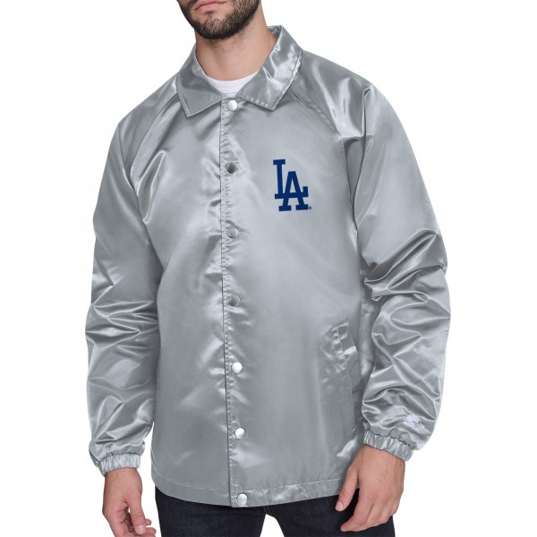 Los Angeles Dodgers Starter Gray Retro Logo Raglan Coaches Full-Snap Jacket