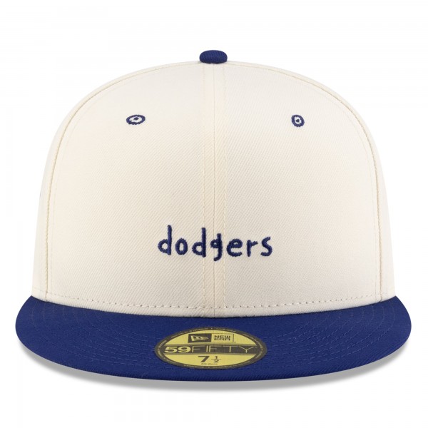 Бейсболка Los Angeles Dodgers New Era Cream/Royal Micah Dreams x MLB Blank Canvas 59FIFTY