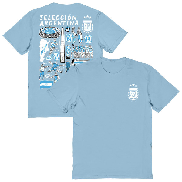 Женская Футболка Argentina National Team Vive La Fete Impressions Artwork - Light Blue