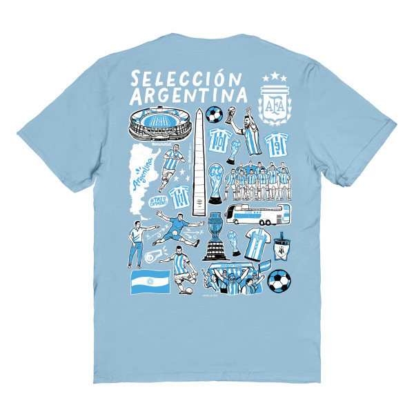 Женская Футболка Argentina National Team Vive La Fete Impressions Artwork - Light Blue
