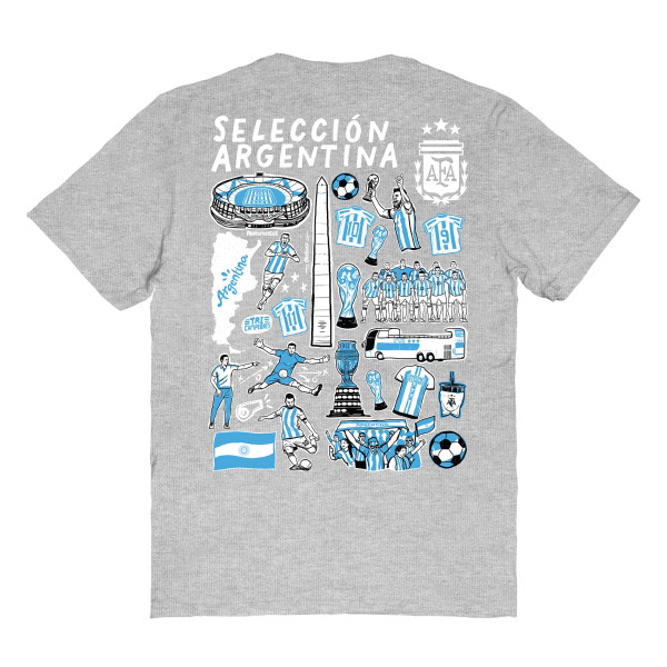 Женская Футболка Argentina National Team Vive La Fete Impressions Artwork - Heather Gray