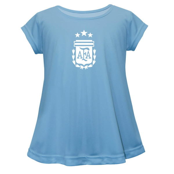 Подростковая Argentina National Team Vive La Fete Girls Color Badge A-Line Top - Light Blue