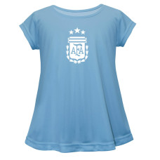 Детская Argentina National Team Vive La Fete Girls Color Badge A-Line Top - Light Blue