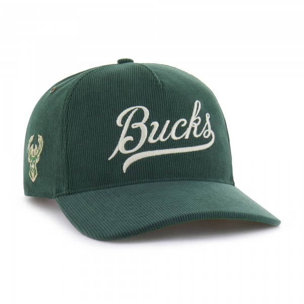 Бейсболка Milwaukee Bucks 47 Hunter Green Golden Age Relaxed Corduroy Hitch