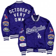 Los Angeles Dodgers OVO x New Era Royal Full-Snap Twill Satin Jacket