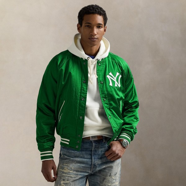 Yankees Polo Ralph Lauren Green Satin Jacket