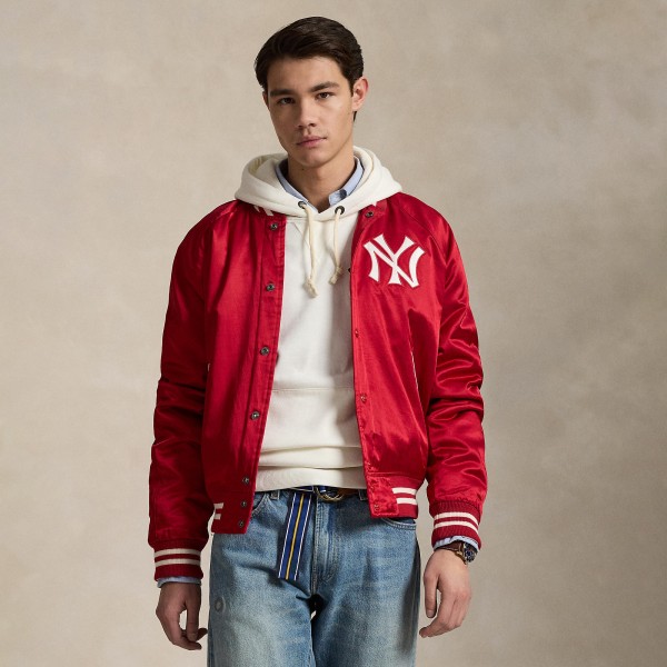 Yankees Polo Ralph Lauren Red Satin Jacket
