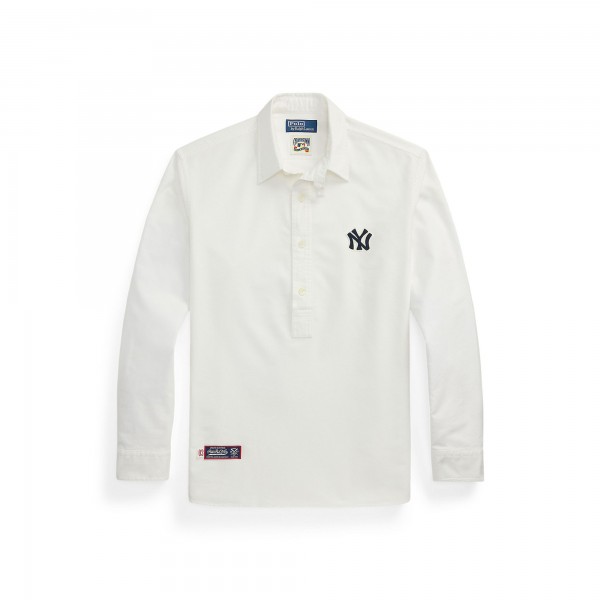 Yankees Polo Ralph Lauren White Oxford Shirt