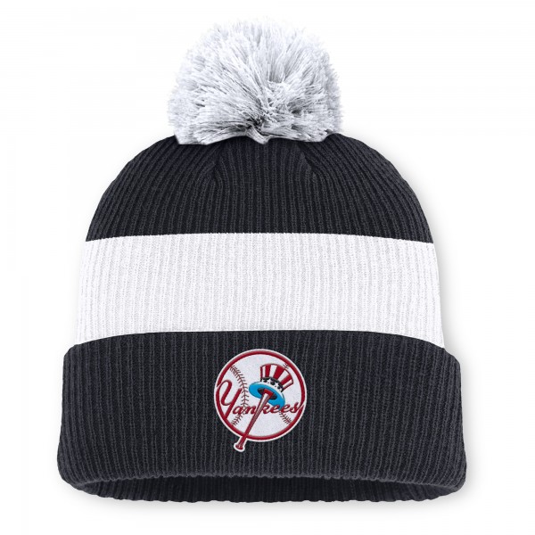 Шапка с помпоном New York Yankees Nike Navy/White Cooperstown Collection Peak Standard