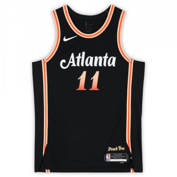 Игровая джерси Trae Young Atlanta Hawks Autographed Fanatics Authentic Black Nike 2022-23 City Edition Authentic