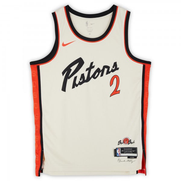 Cade Cunningham Detroit Pistons Autographed Fanatics Authentic Cream Nike 2024-25 City Edition Swingman Jersey