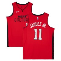Игровая джерси Jaime Jaquez Jr. Miami Heat Autographed Fanatics Authentic Red Nike 2024-25 City Edtion Swingman