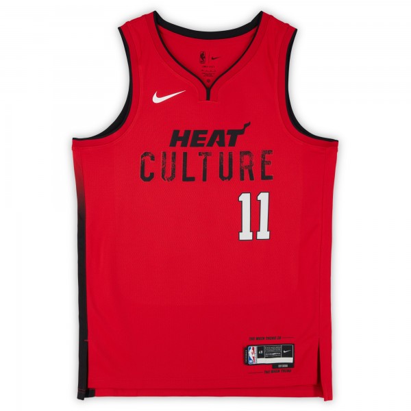 Игровая джерси Jaime Jaquez Jr. Miami Heat Autographed Fanatics Authentic Red Nike 2024-25 City Edtion Swingman