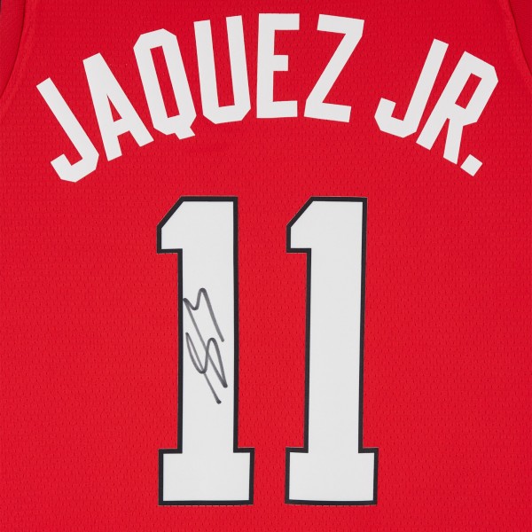 Игровая джерси Jaime Jaquez Jr. Miami Heat Autographed Fanatics Authentic Red Nike 2024-25 City Edtion Swingman