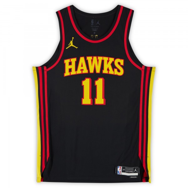 Игровая джерси Trae Young Atlanta Hawks Autographed Fanatics Authentic Black Jordan Brand Statement Edition Authentic with Ice Trae Inscription