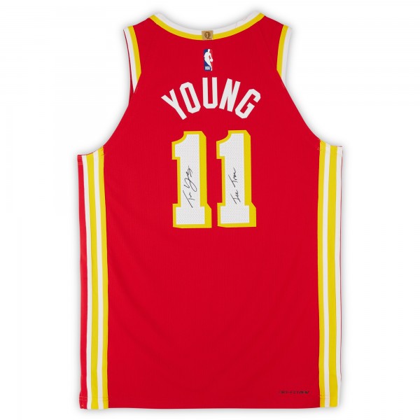 Игровая джерси Trae Young Atlanta Hawks Autographed Fanatics Authentic Red Nike Icon Edition Authentic with Ice Trae Inscription