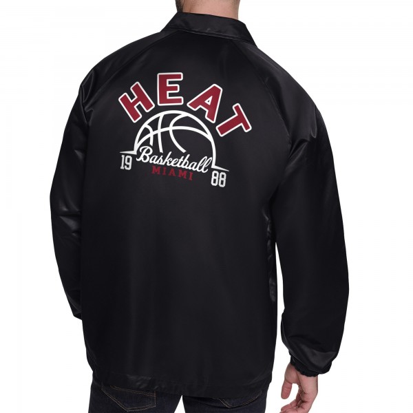 Куртка на кнопках Miami Heat Starter Black Retro Logo Raglan Coaches