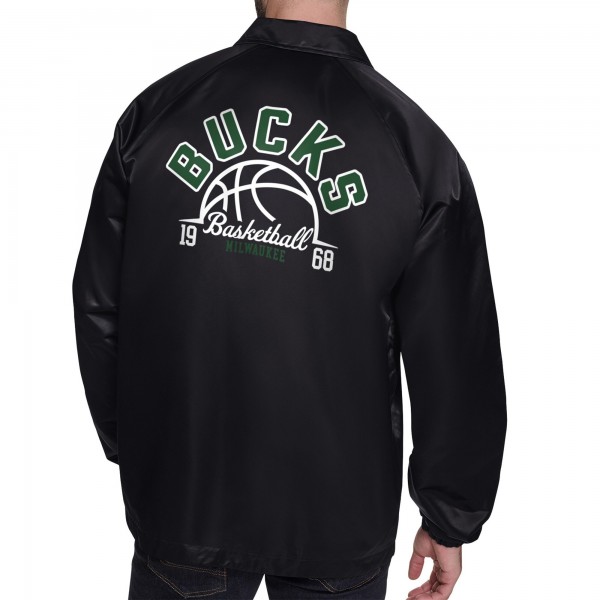 Бомбер Milwaukee Bucks Starter Retro Logo Raglan Coaches - Black