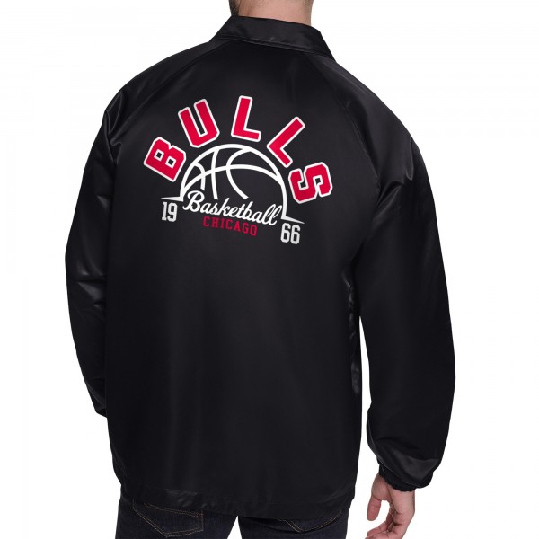 Куртка на кнопках Chicago Bulls Starter Black Retro Logo Raglan Coaches