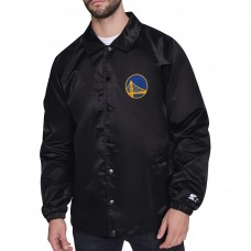 Куртка на кнопках Golden State Warriors Starter Black Retro Logo Raglan Coaches
