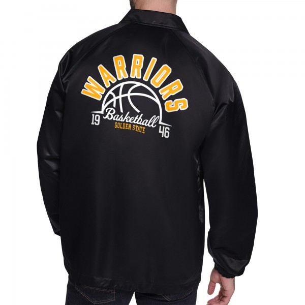 Куртка на кнопках Golden State Warriors Starter Black Retro Logo Raglan Coaches