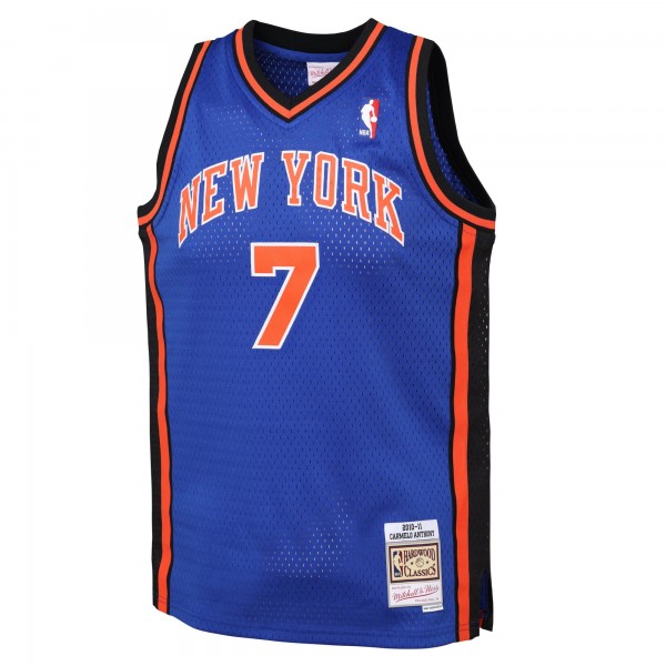 Подростковая New York Knicks Carmelo Anthony Mitchell & Ness Blue 2010/11 Hardwood Classics Swingman Jersey