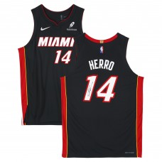 Игровая джерси Tyler Herro Miami Heat Autographed Fanatics Authentic Black Nike Icon Edition Authentic