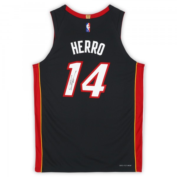 Игровая джерси Tyler Herro Miami Heat Autographed Fanatics Authentic Black Nike Icon Edition Authentic