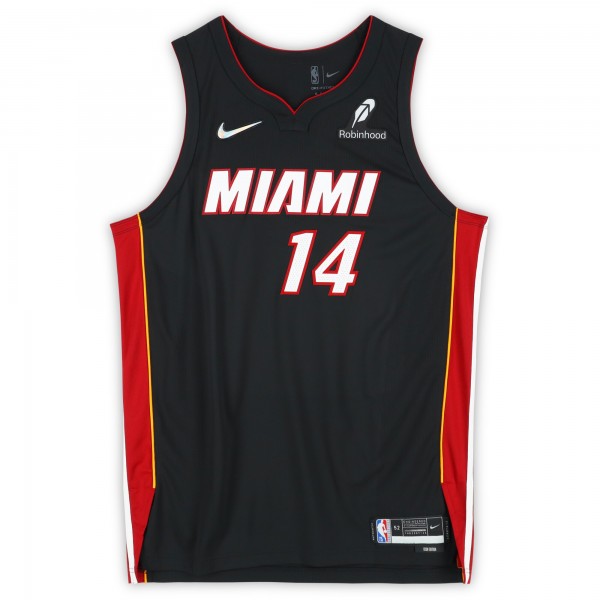 Игровая джерси Tyler Herro Miami Heat Autographed Fanatics Authentic Black Nike Icon Edition Authentic