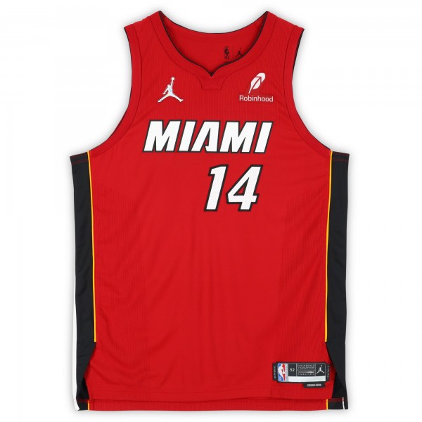 Игровая джерси Tyler Herro Miami Heat Autographed Fanatics Authentic Red Jordan Brand Statement Edition Authentic