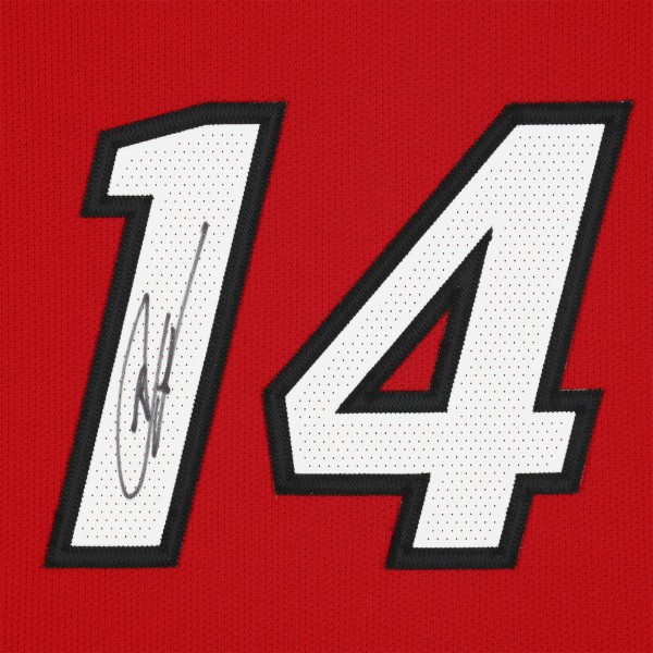 Игровая джерси Tyler Herro Miami Heat Autographed Fanatics Authentic Red Jordan Brand Statement Edition Authentic