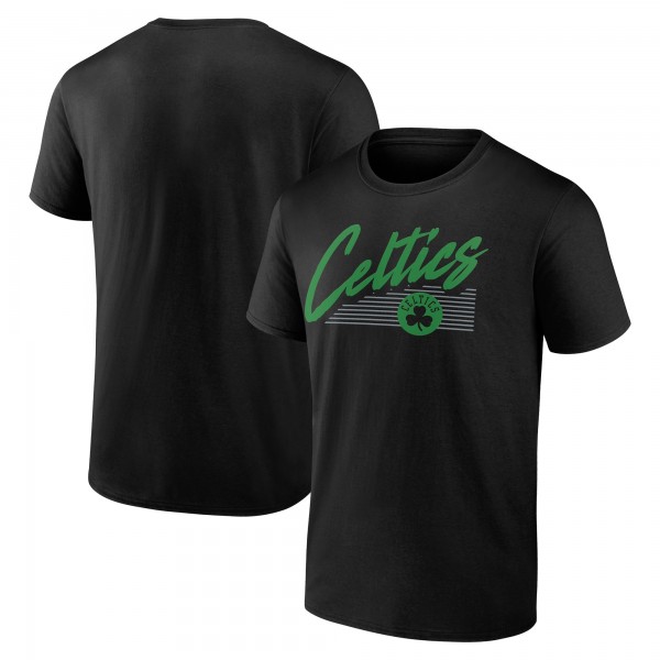 Boston Celtics Black Color Block Slant T-Shirt
