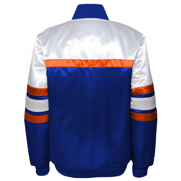 Подростковая New York Knicks Mitchell & Ness Blue Satin Full-Snap Jacket