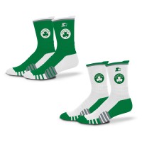 Unisex Boston Celtics Starter Kelly Green/White Breakaway Crew Sock 2 Pack
