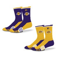 Unisex Los Angeles Lakers Starter Purple/Gold Breakaway Crew Sock 2 Pack