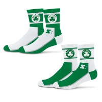 Unisex Boston Celtics Starter Kelly Green/White Double Color Block 2-Pack Mid-Crew Socks