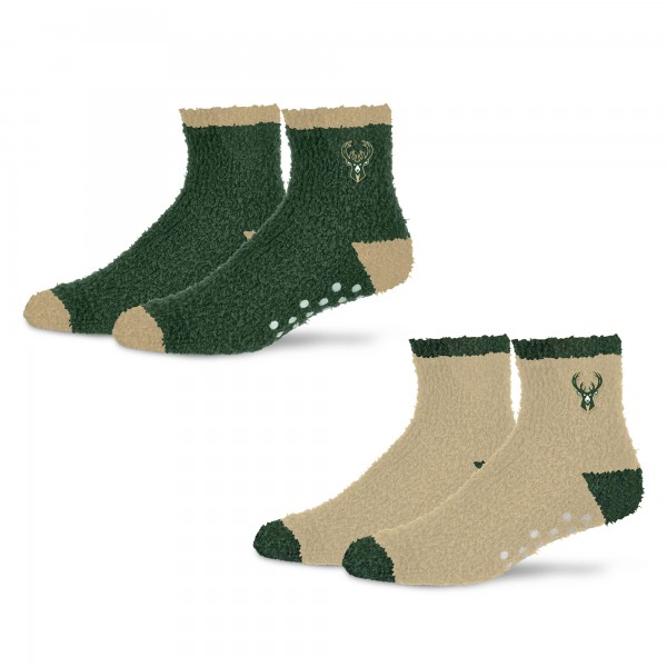 Женская Milwaukee Bucks Starter Hunter Green/Gold Home and Away Cozy Socks 2 Pack