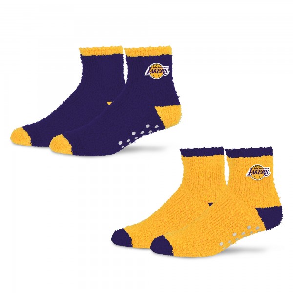 WoLos Angeles Lakers Starter Purple/Gold Home and Away Cozy Socks 2 Pack