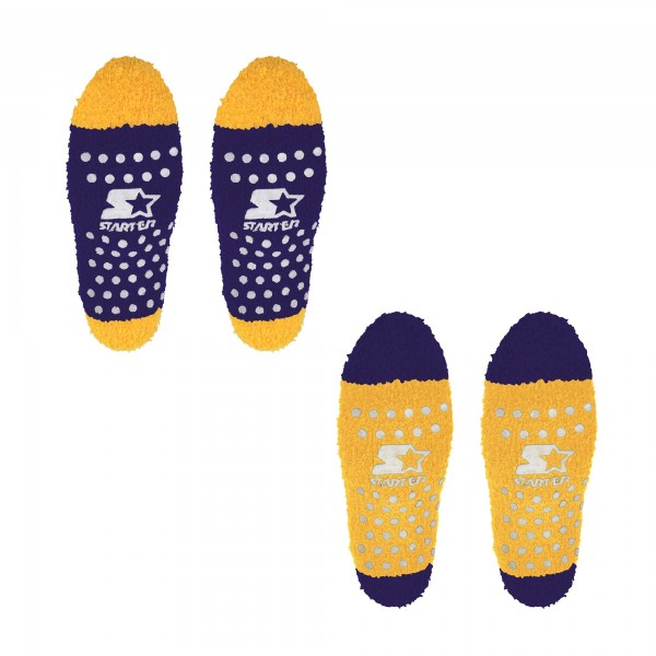 WoLos Angeles Lakers Starter Purple/Gold Home and Away Cozy Socks 2 Pack