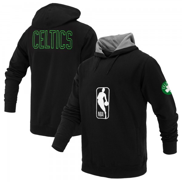 Unisex Boston Celtics FISLL Black Logoman Shadow Collection Pullover Hoodie