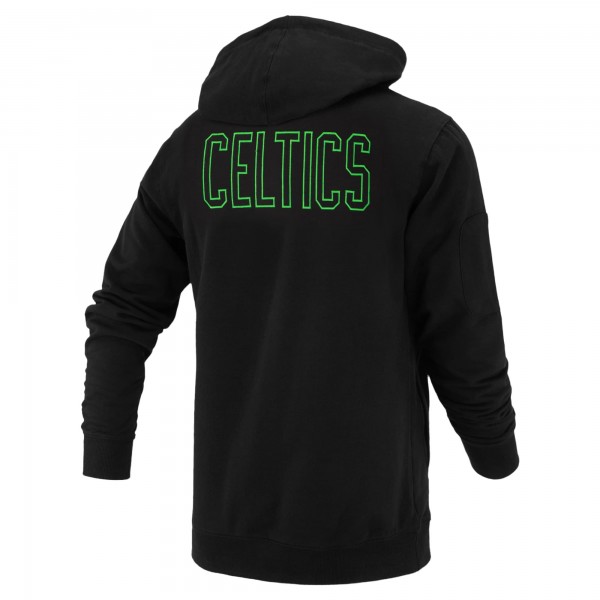 Unisex Boston Celtics FISLL Black Logoman Shadow Collection Pullover Hoodie