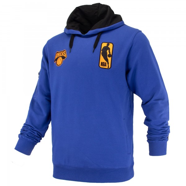 Unisex New York Knicks FISLL Blue Logoman Shadow Collection Pullover Hoodie
