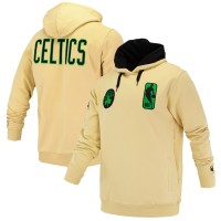Unisex Boston Celtics FISLL Cream Logoman Shadow Collection Pullover Hoodie