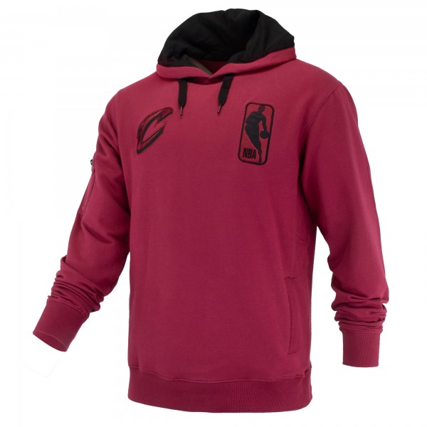 Unisex Cleveland Cavaliers FISLL Wine Logoman Shadow Collection Pullover Hoodie