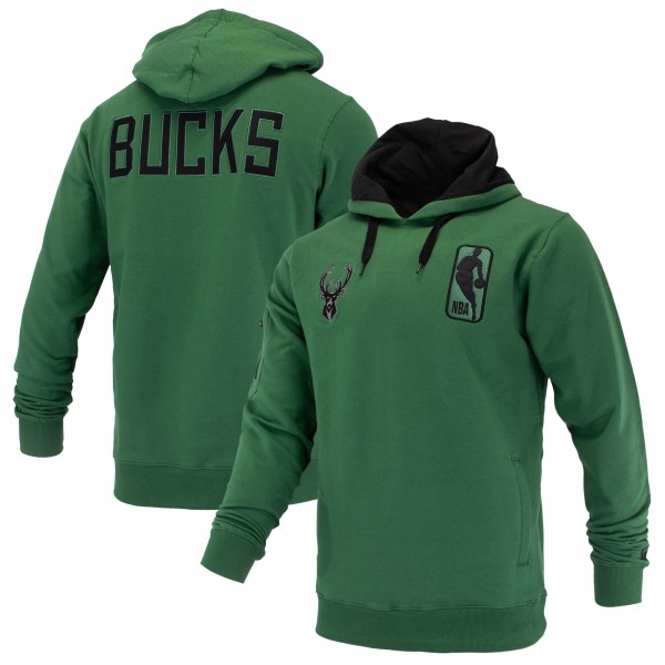 Unisex Milwaukee Bucks FISLL Hunter Green Logoman Shadow Collection Pullover Hoodie