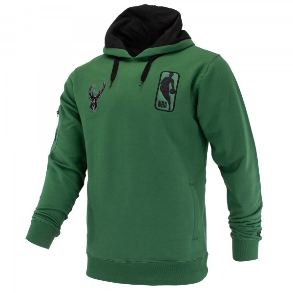 Unisex Milwaukee Bucks FISLL Hunter Green Logoman Shadow Collection Pullover Hoodie